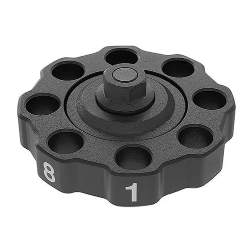 Il Precision Turret Press Spare Turret di FRANKFORD ARSENAL offre una maggiore efficienza e versatilità, permettendo cambi rapidi tra le diverse configurazioni di caricamento.