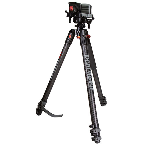 Il BOG™ DeathGrip Carbon Fiber Tripod offre stabilità eccezionale e leggerezza, con gambe in carbonio per una precisione ottimale e un supporto hands-free.