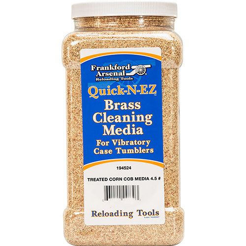 Il Frankford Arsenal Brass Cleaning Media è un'ottima scelta per la pulizia delle cartucce: pulisce con il guscio di noce e lucida con il mais, già trattato con polish.