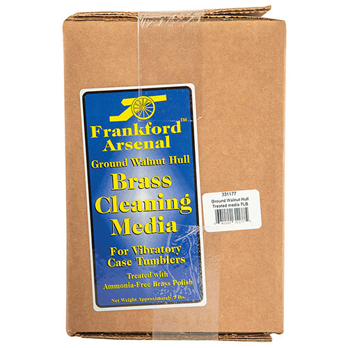 Il Frankford Arsenal Brass Cleaning Media in gusci di noce trattati è ideale per una pulizia efficace e include già un polish per ottone, perfetto per le tue esigenze.