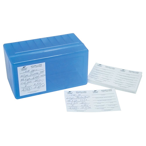 Le etichette adesive Frankford Arsenal ti aiutano a registrare i dati importanti delle tue munizioni per pistole e fucili, facili da rimuovere e ideali per scatole di plastica.