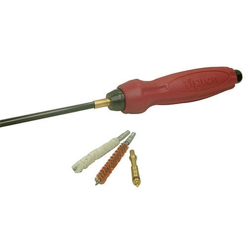 Il cleaning rod in carbonio Tipton offre resistenza e flessibilità, senza graffiare le canne, con manico ergonomico che facilita l'uso e la pulizia efficace.