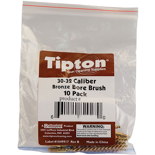 Le spazzole in bronzo per canne Tipton sono essenziali per la pulizia delle armi, realizzate in materiali di alta qualità per calibro 30/32.