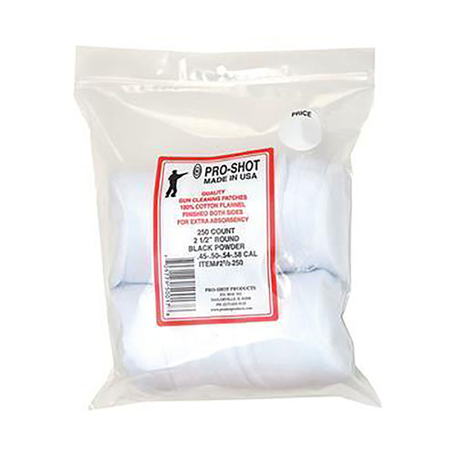 Patches in cotone flanella 100%, tagliati con precisione per calibri 45-58, ideali per Tipton® Jags. Ottimizza le prestazioni con dimensioni corrette.