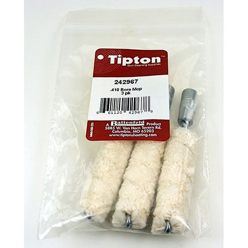 I mop di pulizia Tipton in cotone 100% sono ultra-assorbenti, ideali per applicare solventi e lubrificanti nel tuo bore e camera.