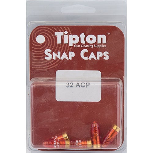 I Tipton Snap Caps per pistola 32 ACP consentono di evitare danni al percussore, ottimizzare il trigger pull e ridurre la tensione delle molle durante la conservazione.