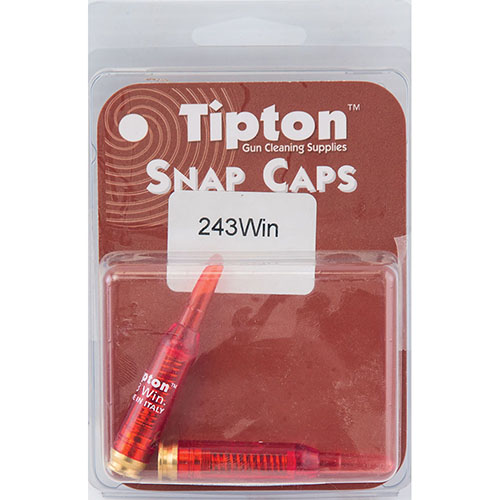 I Tipton Snap Caps per fucile 243 Win proteggono il percussore da colpi a vuoto, ideali per controllare il grilletto e alleggerire le molle durante la conservazione.