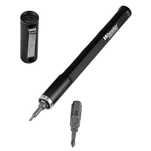 Scopri il Wheeler Micro Multi-Driver Tool Pen: maneggevole, tiene 5 punte e include un supporto per 12 punte extra. Perfetto per ogni arma e accessorio!