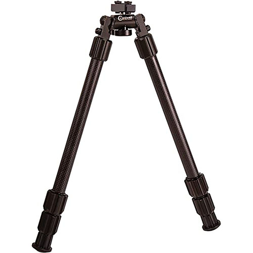 Il bipiede Caldwell Accumax in fibra di carbonio è leggero (13 oz), resistente e offre regolazioni rapide della lunghezza, perfetto per cacciatori di predatori e grossa selvaggina.