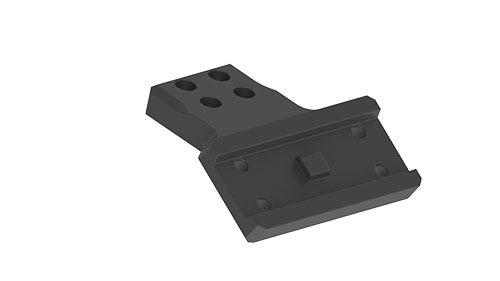 Il supporto laterale Aimpoint ERATAC si adatta all'interfaccia universale, permettendo di montare i mirini rossi Aimpoint con un angolo di 20° per una visione ottimale.
