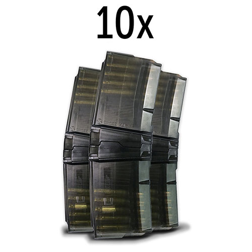 CROSS MAG 10/10 offre un accoppiamento rapido senza attrezzi, è regolabile in 4 modi, realizzato in polimero trasparente resistente e compatibile con vari calibri.