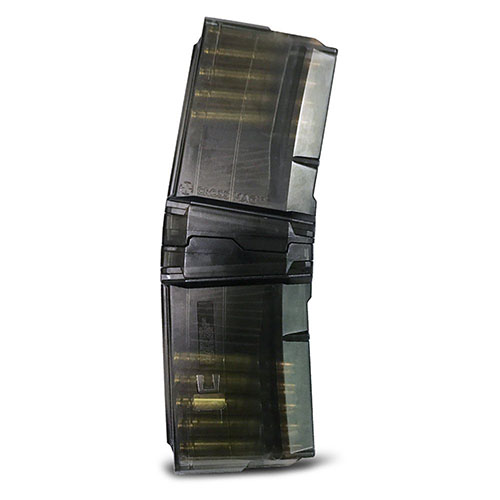 CROSS MAG 10/10: set di due caricatori da 10 colpi, facili da accoppiare senza attrezzi, trasparenti e resistenti, compatibili con .223Rem e .300AAC Blackout.