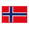 Il patch Velcro ULFHEDNAR con la bandiera norvegese è disponibile in rosso, bianco e blu, misura 4 x 6 cm, perfetto per personalizzare il tuo equipaggiamento.