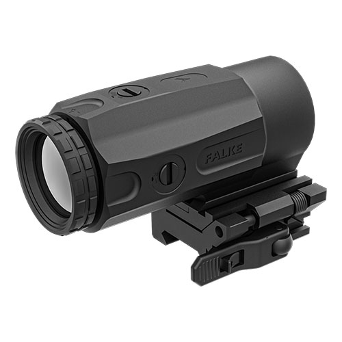 Il FALKE B5X è compatibile con mirini olografici e reflex, ha un montaggio rapido Picatinny, è resistente alla nebbia e progettato per forze speciali.