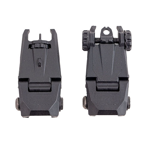 Il Breacher AR-15 Flip-Up Sight Set offre un profilo di mira elevato per una posizione di sparo naturale, visibilità migliorata e compatibilità con tutte le guide Picatinny.