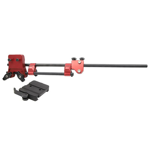 Utilizza il tuo MagnetoSpeed® V3 senza compromettere l'armonica della canna, grazie al montaggio regolabile in alluminio 6061 e all'Arca Swiss Clamp.