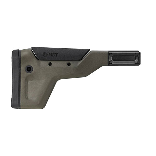 L'HNT Buttstock Folding MDT è ultraleggero, personalizzabile e compatto, ideale per caccia e competizioni, riducendo peso e rinculo senza compromettere la stabilità.
