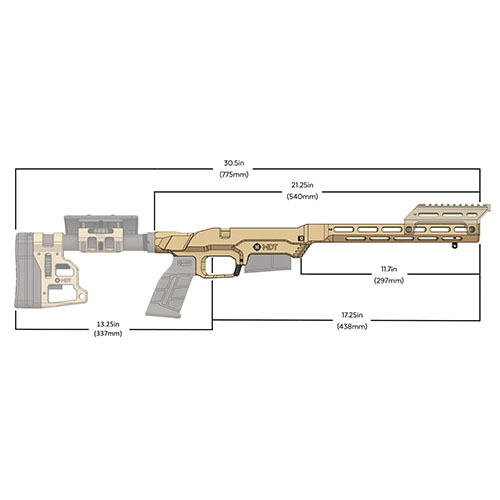 Il sistema di chassis LSS-XL Gen 2 offre un forend più lungo, compatibilità con calci AR, e utilizza caricatori AICS per una maggiore versatilità e prestazioni.