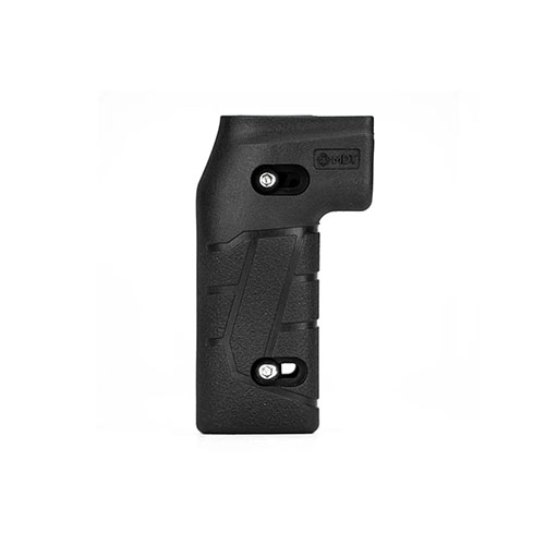 Il MDT Adjustable Vertical Pistol Grip offre regolazioni per una posizione ideale delle dita, comfort e compatibilità con vari chassis, per una precisione ottimale.