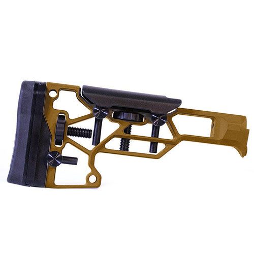 L'MDT Skeleton Rifle Stock V5 offre regolazioni senza attrezzi per un comfort ottimale, adattandosi perfettamente a TAC21, LSS-XL e HS3 chassises.
