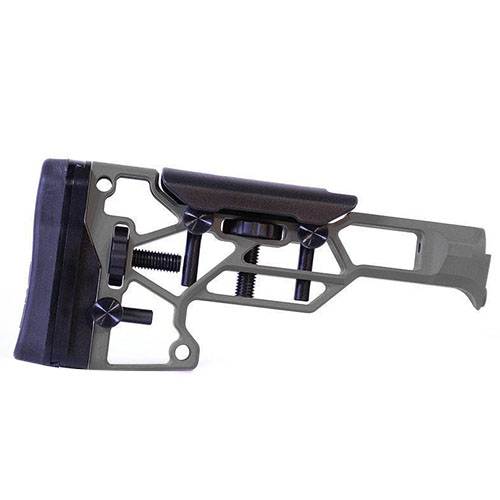 L'MDT Skeleton Rifle Stock V5 Standard offre regolazioni senza attrezzi per un comfort ottimale, adattandosi perfettamente a TAC21, LSS-XL e HS3.