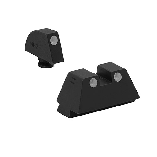 I mirini notturni MEPROLIGHT® Tru-Dot® per pistole Glock offrono un'illuminazione autoportante, migliorando la precisione in condizioni di scarsa luminosità.