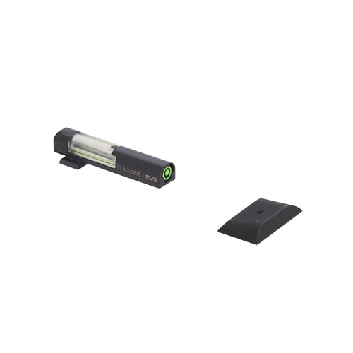 Il Mepro FT Bullseye™ offre mirini tritium e fibra ottica per una visione rapida e intuitiva, resistente agli urti e ideale per pistole come S&W e Glock.