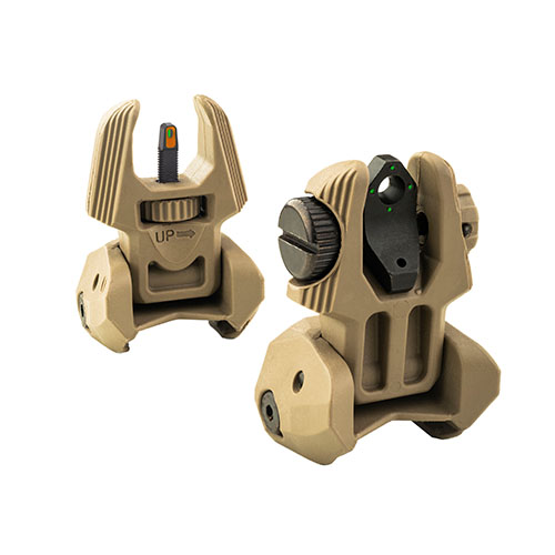 Il Mepro FRBS offre mirini di backup autoluminosi con tritio, regolazione dell'altezza senza attrezzi e visibilità eccellente giorno e notte.