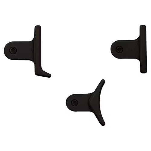 I grilletto regolabili TIMNEY Calvin Elite offrono personalizzazione per AR e Remington 700, disponibili in vari colori e con kit completo di scarpe heeled, curved e straight.