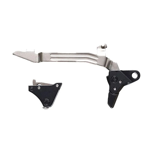 Il GLOCK PIVOT SAFETY TRIGGERS di TIMNEY offre un pull weight di 3lb, installazione drop-in e un miglioramento significativo della sensibilità del grilletto.