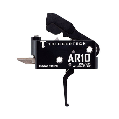 I grilletto TRIGGERTECH AR10 offre una tecnologia Frictionless Release, azione a due stadi e massima affidabilità in ogni condizione, garantendo colpi precisi e costanti.