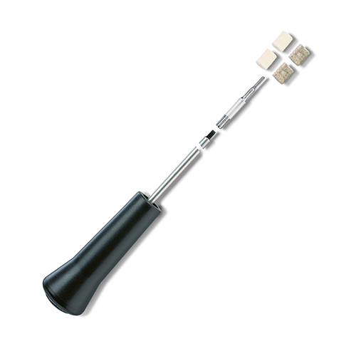 Il CLEANING ROD POWER-LINE PROFI in acciaio inossidabile da 992mm offre stabilità e comfort grazie al manico ergonomico e ai cuscinetti a sfera, ideale per calibri .22-6.5mm.