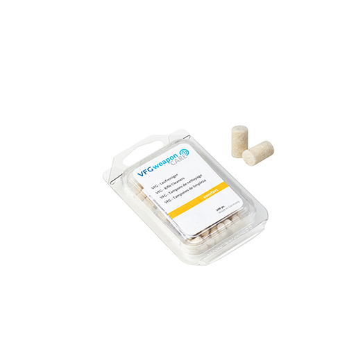 I pulitori di canna VFG COMFORT, ideali per sporco leggero e per oliatura, offrono una pulizia efficace per calibri 4-4.5mm con 100 pezzi per confezione.