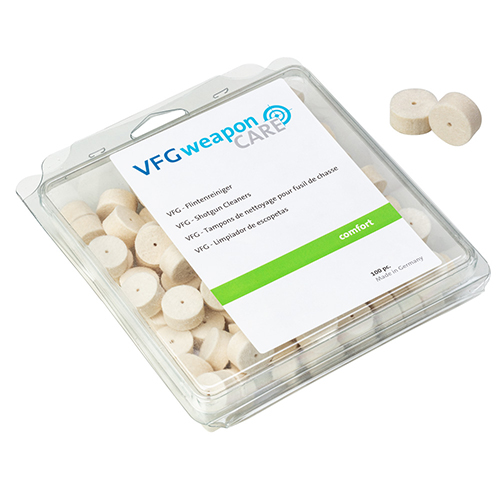 I pulitori di canna VFG COMFORT per cal. 20 Gauge sono ideali per sporco leggero e per oliatura, con 100 pezzi per una pulizia efficace e comoda.