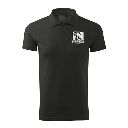 La Poloshirt Unisex Brownells Europe offre libertà di movimento grazie agli spacchi laterali, colletto e polsini a costine resistenti, e un look elegante con il suo placket a tre bottoni.