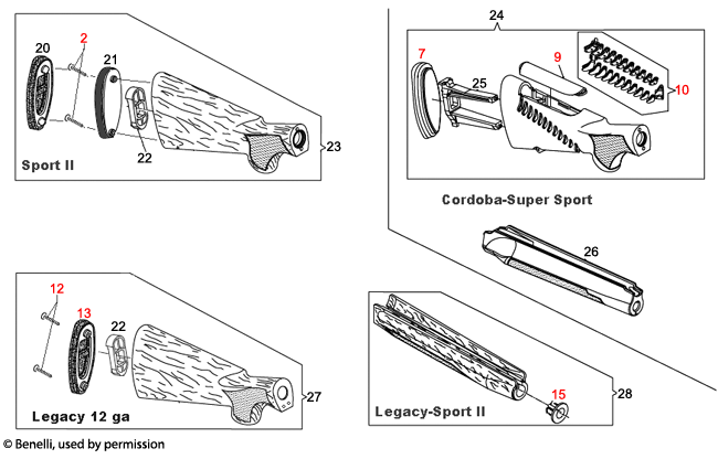 Benelli U.S.A.® Sport II / Legacy Stock Assembly 