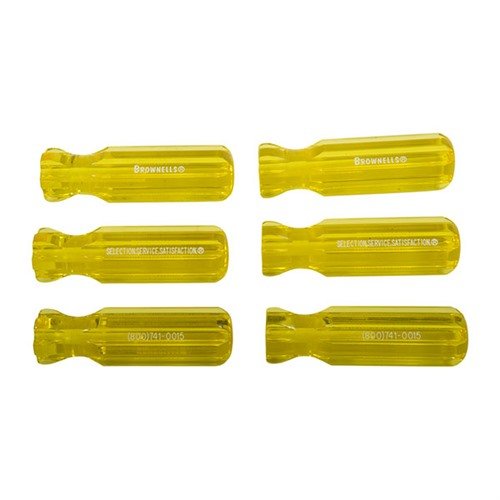 Maniglie in plastica modellata, pronte per essere montate su strumenti. Resistenti e forate con precisione, disponibili in giallo trasparente o nero solido.