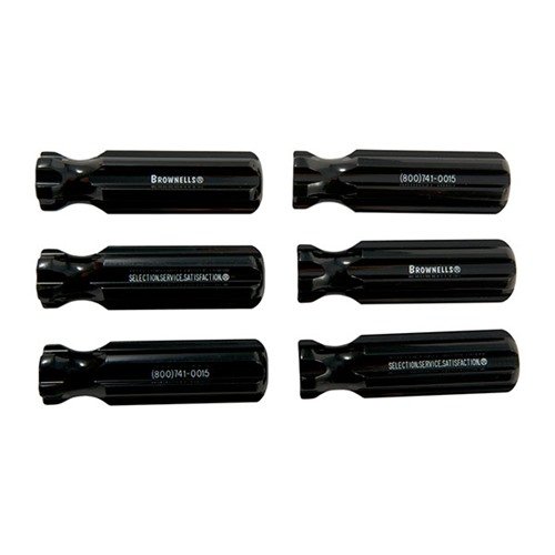 Manici in plastica modellata, pronti per essere montati su strumenti; resistenti e precisi, disponibili in nero, ideali per cacciaviti e scalpelli.