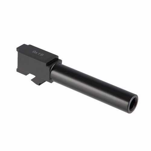 Il nostro Match-Grade Barrel per Glock® 19 si adatta a tutte le generazioni, offre precisione superiore, finitura Black Nitride e opzioni filettate per accessori.