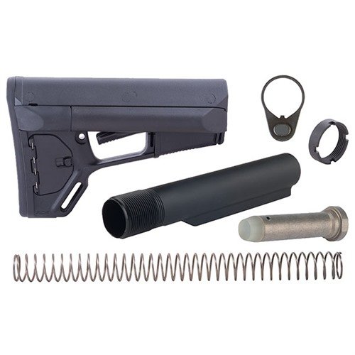 L'AR-15 ACS Stock Assy offre un design adattabile con opzioni di stoccaggio, un'ottima presa per il viso e un sistema di bloccaggio avanzato per prestazioni superiori.