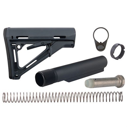 Il kit AR-15 CTR Stock Assy include il buttstock Magpul CTR e tutto il necessario per un'installazione semplice, con meccanismo di bloccaggio e comfort avanzato.