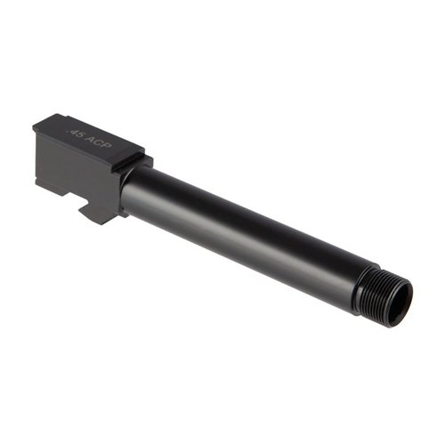 Il Match-Grade Barrel per Glock® 21 offre precisione eccezionale, finitura Black Nitride resistente alla corrosione e opzioni di bocca filettata per accessori.