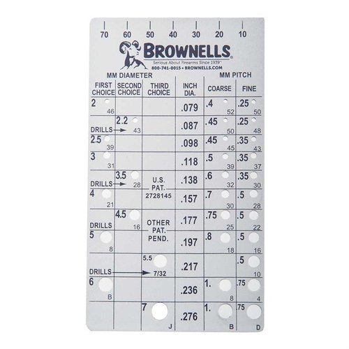 Il Brownells Screw Chek'r identifica con precisione le dimensioni delle viti e le filettature, è resistente e facile da usare, ideale per professionisti e appassionati.