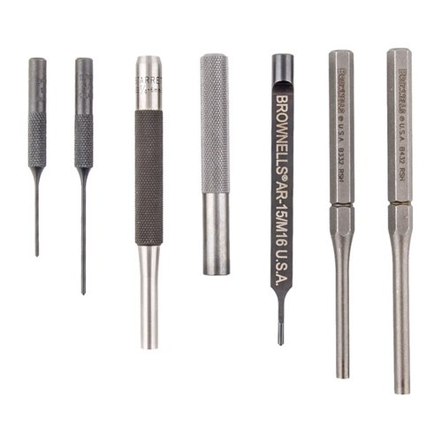 Kit di 7 pezzi per rimuovere in sicurezza i perni dell'AR-15 senza danneggiare la finitura, include punte in nylon e punte speciali per ogni esigenza.