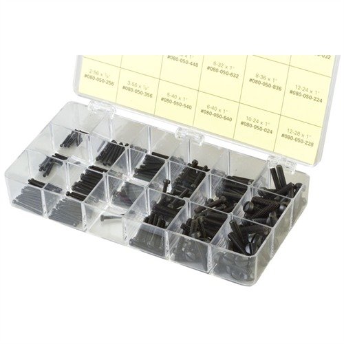 Con il FILLISTER HEAD SCREW KIT di BROWNELLS, avrai a disposizione 240 viti di diverse misure, ideali per ogni lavoro, risparmiando tempo e denaro.