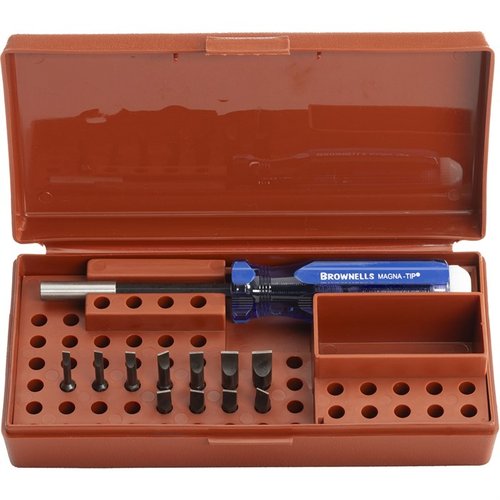 I set di cacciaviti Brownells Standard Magna-Tip® offrono punte intercambiabili di alta qualità, design ergonomico e costruzione durevole per una manutenzione precisa.