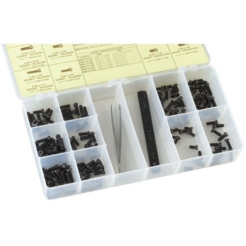 Il Socket Head Scope Ring & Base Screw Kit offre 168 viti di alta qualità per montaggi personalizzati, garantendo una perfetta adattabilità e un prezzo conveniente.