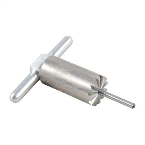 Il cutter per faccia a 90° in acciaio temprato sistema perfettamente la volata dopo il accorciamento e ripara danni, con manico e pilota intercambiabile inclusi.