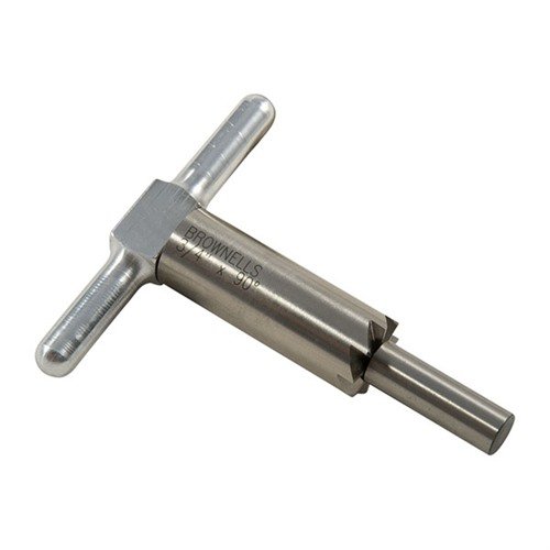 Il cutter per faccia a 90° in acciaio indurito permette di rifinire e riparare i muzzles di fucili e pistole, con manico e pilota intercambiabile inclusi.