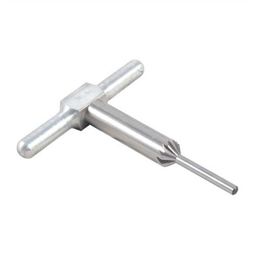 Il cutter di chamfering a 45° rompe i bordi delle rigature per un'uscita pulita del proiettile e facilita il ricaricamento veloce nei revolver.